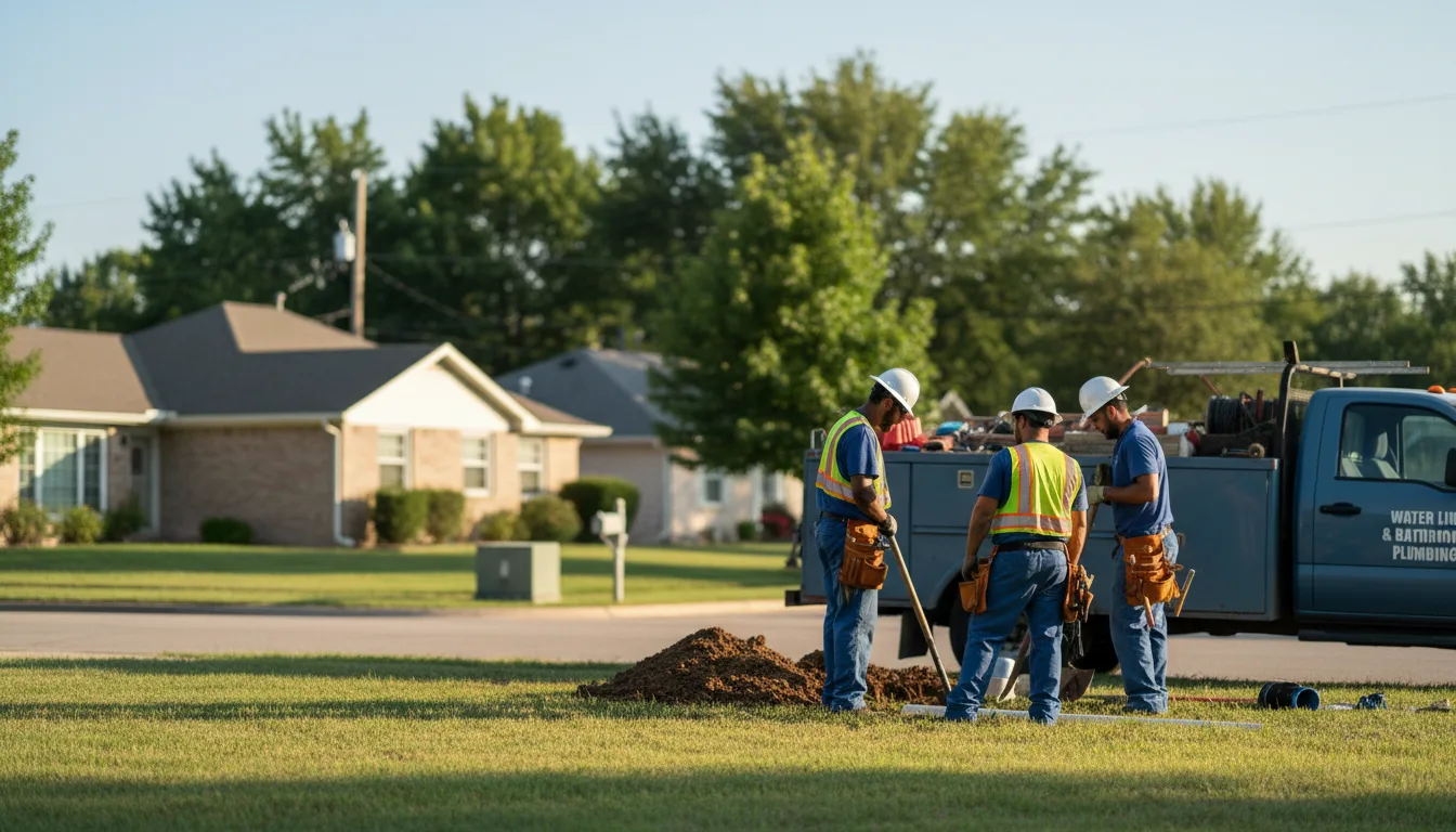 Residential water line and bathroom plumbing service in Pattison, TX